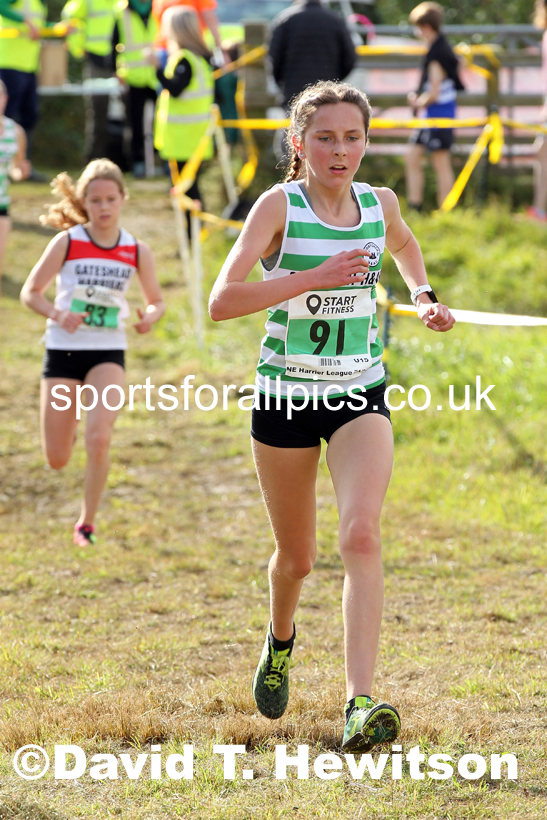 Girls under-15s 2021 North Eastern Harrier League, Druridge Bay. Photo: David T. Hewitson/Sports for All Pics